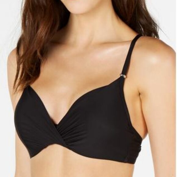 Calvin Klein Twisted Solid Bikini Top - Picture 1 of 8